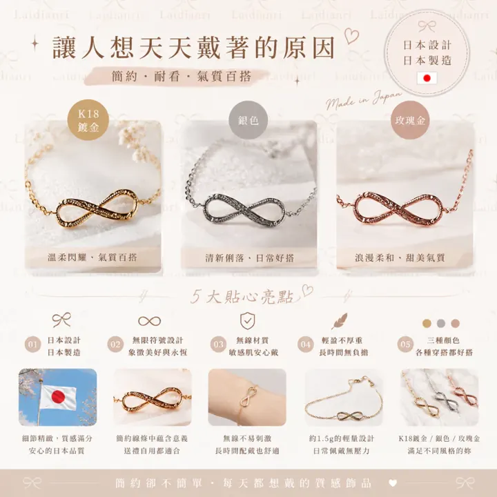 無限符號手鍊｜日本製手鍊 圖3