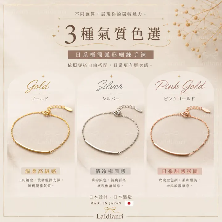 月弧之環手鍊｜日本製手鍊 圖3