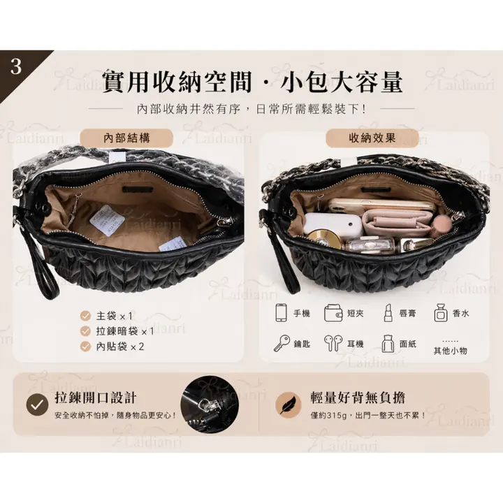 FIRANO 菱格壓紋肩背包｜日本品牌包包 圖3