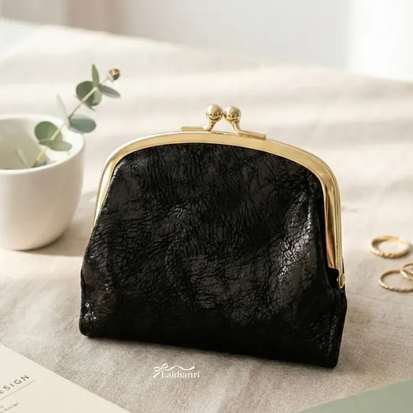 復古牛皮口金短夾｜日本製皮夾